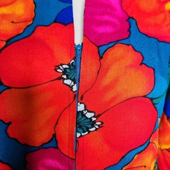 Vintage Mid Century Mod 60s Handmade Floral Maxi Dress Size‎ Small - Picture 14 of 15